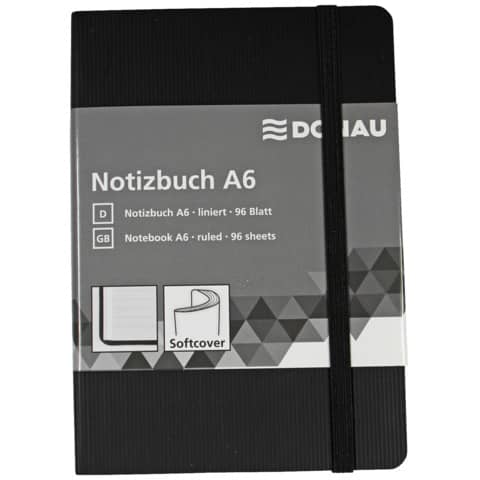 Taccuino donau 95 fogli a6 nero con copertina morbida 9004546417002