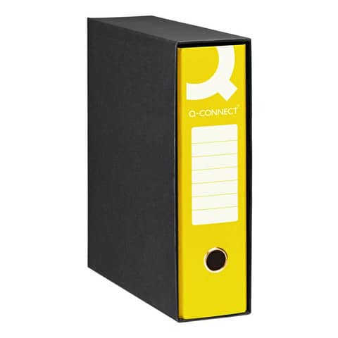Registratore protocollo q-connect 23x33cm giallo dorso8cm 7438630739831