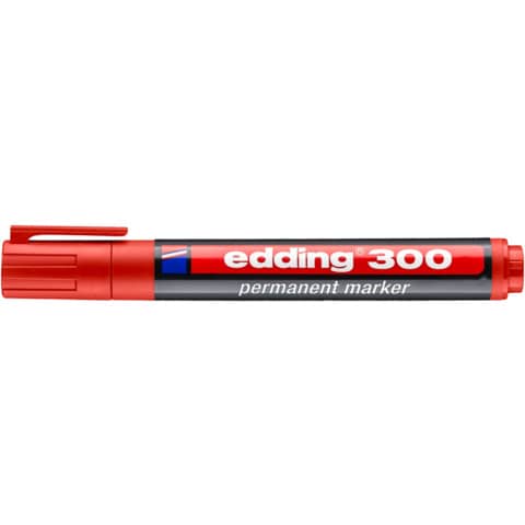 Marcatore permanente edding 300 punta conica 1,5-3 mm rosso 4-300002
