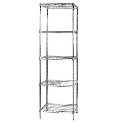 Scaffale acciaio cromato 5 ripiani 60x60h200cm 8032937536569