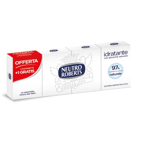 Saponette idratanti neutro roberts 4x100 g con glicerina naturale 8002410003529
