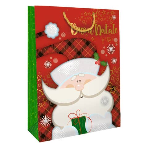 Shopper Natalizia ''Babbo Natale'' - 25,5x32,5x13,5 cm - conf. 6 pezzi Biembi BXS202P10C