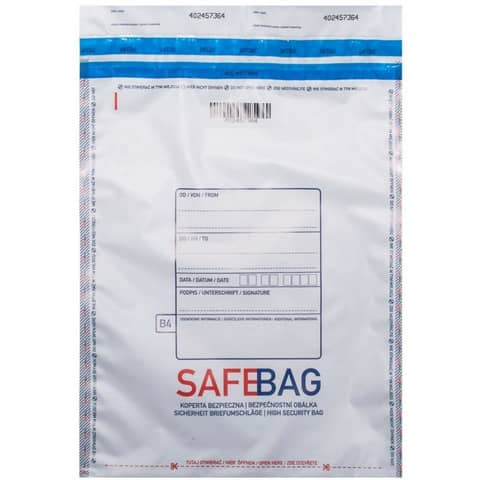 Sacchetti di sicurezza bianco conf. 1.000 pz formato interno - 144x240+40 mm Safe Bag K70 - 68281