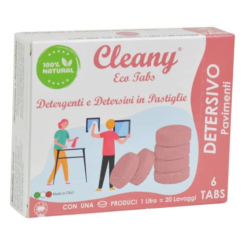 Detersivo igienizzante per pavimenti in pastiglie CLEANY Eco tabs lavanda - conf. 6 pz - CLT050