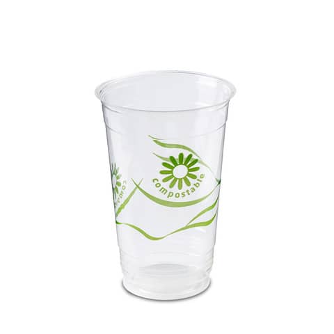 Bicchieri trasparenti PLA acido polilattico conf. 20 pz Dopla Green 400 ml - 7890