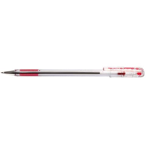Penna a sfera Superb punta media 1 mm - conf. 12 pezzi Pentel rosso BK77M-B