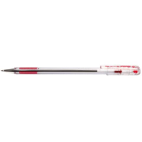 Penna a sfera pentel superb con punta da 1 mm in rosso conf 12 pezzi 3474377712038