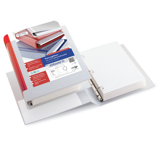 Raccoglitore personalizzabile bianco 15x21cm anelli 30mm dorso 4cm 8004972900872