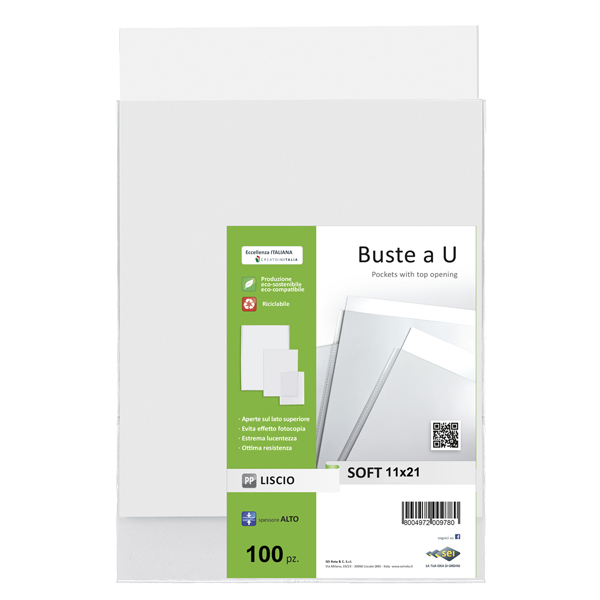 Buste trasparenti in pp liscio 11x21cm confezionate 8004972909400