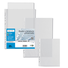 Buste trasparenti in pvc liscio da 25x35 cm con foratura universale 8004972906263
