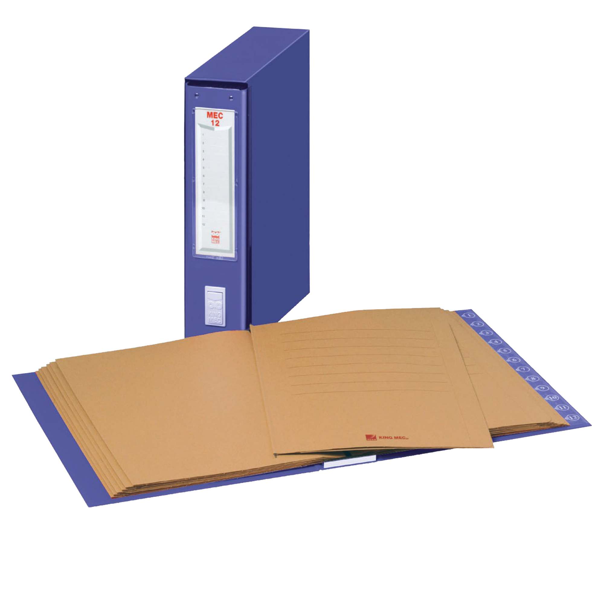 King mec classificatore numerico 12 cartelline blu 23x32cm dorso7cm 8013001006423