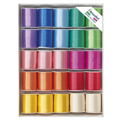 Nastro starlight liscio 20 metri mm.5 pezzi 25 colori chiari assortiti