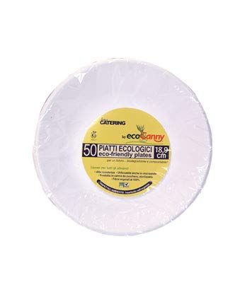 Piatti fondi bio-compostabili ecocanny ø189x40 mm bianco 8032764018832