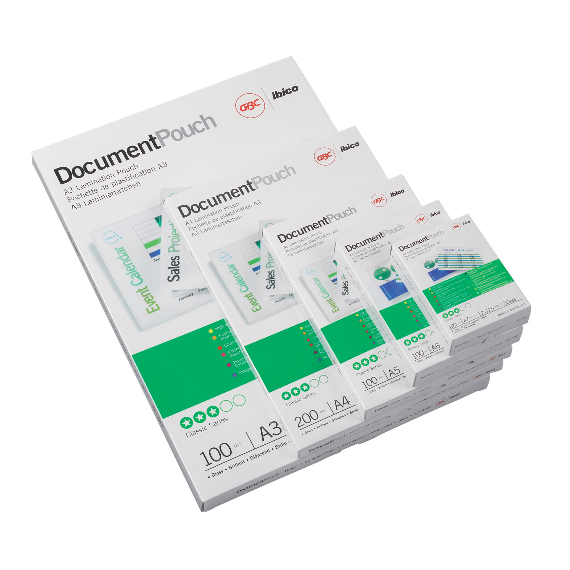 Bustine plastificanti gbc da 81x119 mm con scatola di 100 pezzi 50033816032816