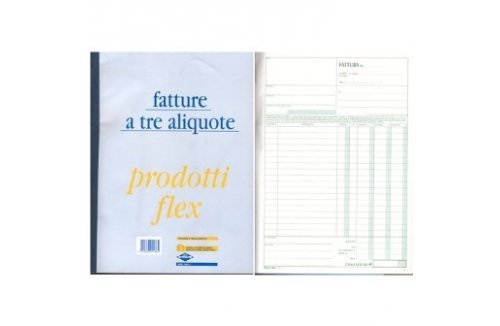 Registro fatture Flex 3 aliquote 50 fg. 2 copie carta chimica 21 x 30