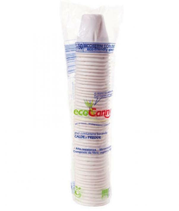 Bicchieri da caffè in fibre vegetali bio-compostabili ecoCanny bianco 80 cc conf. 50 pz - ECO‐TC10CA
