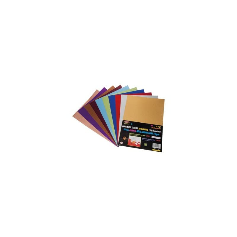 Carta metal sanding autoadesiva A4 gr.190 fg.10 colori assortiti