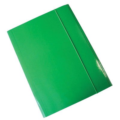 Cartellina Office Line protocollo 3 lembi con elastico verde lucida