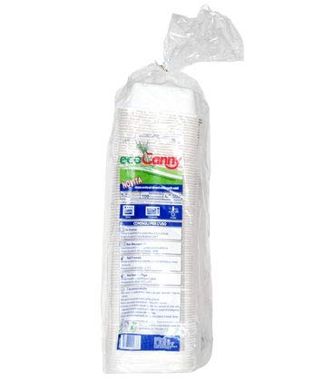 Vaschetta bio-compostabile ecoCanny Take Away bianco 1/2 porzioni conf. 100 pz  - ECO‐T12CA