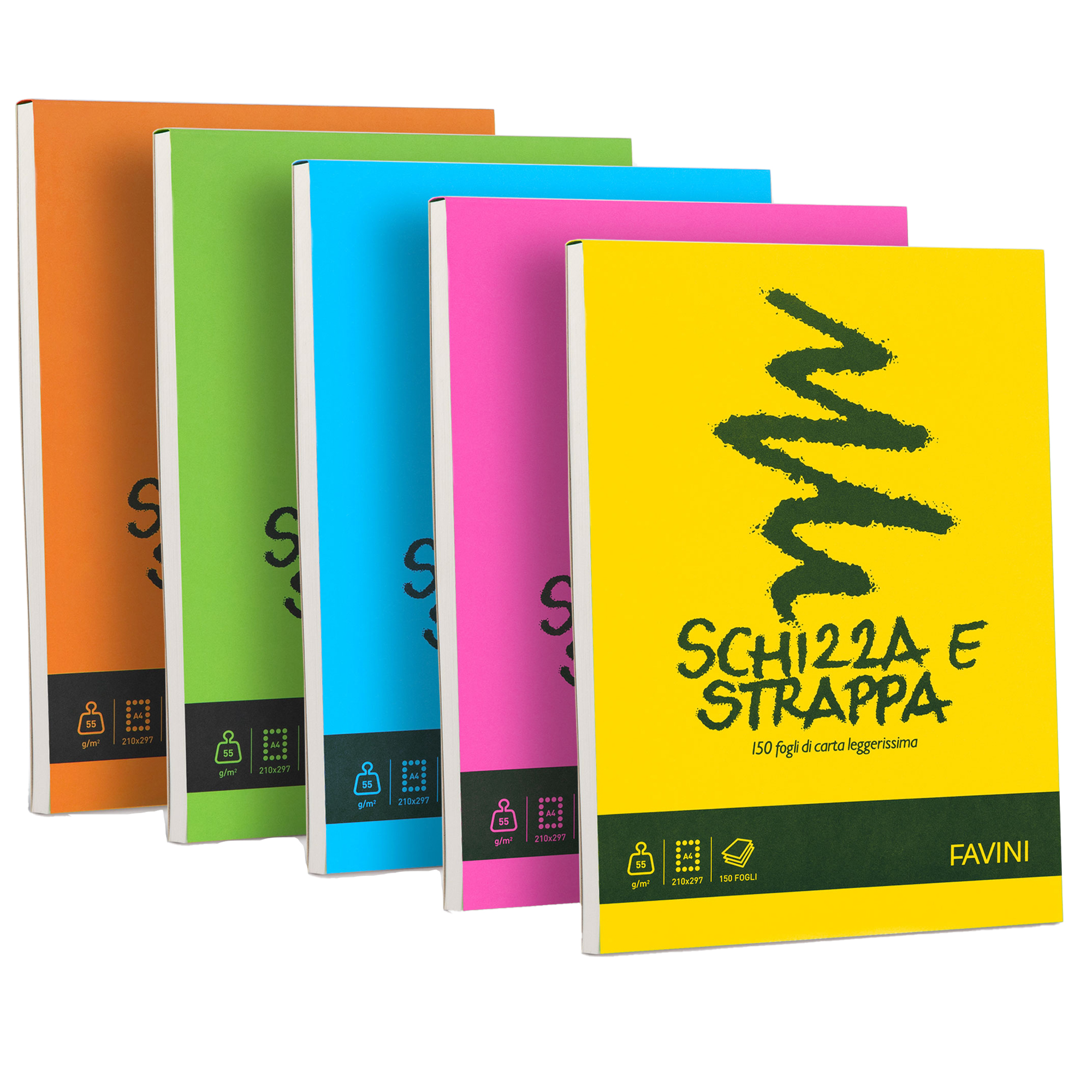 Blocchi schizza e strappa favini a4 da 150 fogli in carta leggera 8007057433524