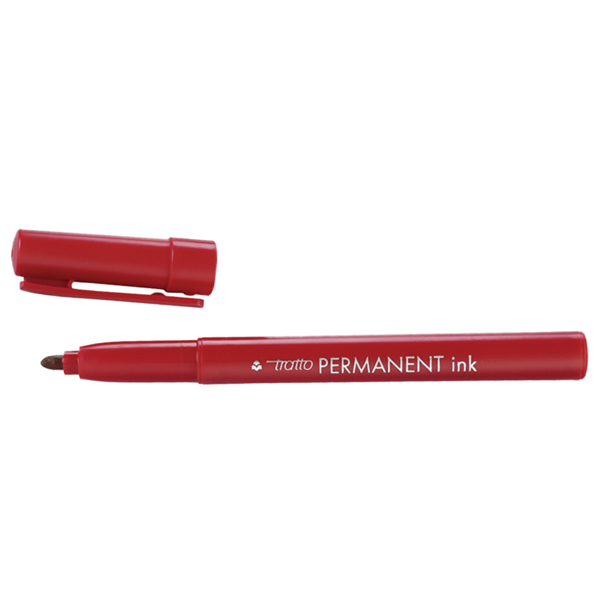 Marcatore Tratto Permanent Ink - punta tonda 2,00mm - rosso - Tratto - conf. 12 pezzi