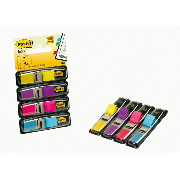 Segnapagina autoadesivi mini 12x43mm 4 colori 140 pezzi archivio 00021200533242
