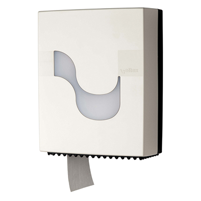 Dispenser carta igienica mini jumbo col.bianco l 235xp 115x h 295 mm