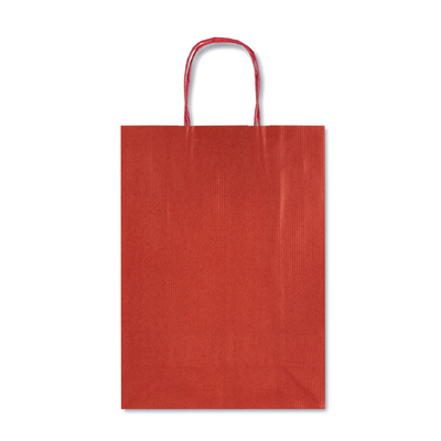 Shopper tinta unita su kraft avana cm.26x12x36 colore rosso