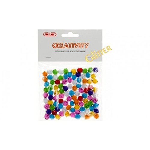 Pompon metallizzati mm.10 pz.100 colori assortiti