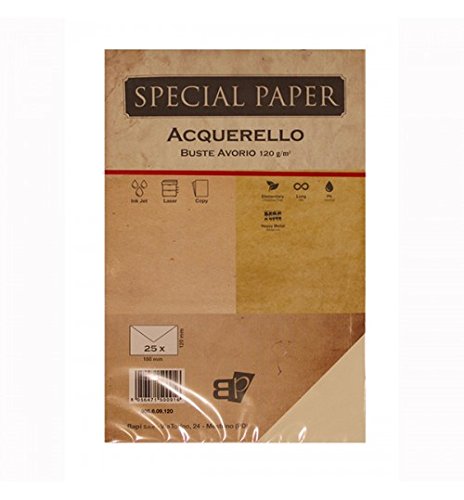 Busta 12x18 acquerello gr.120 pz.25 avorio