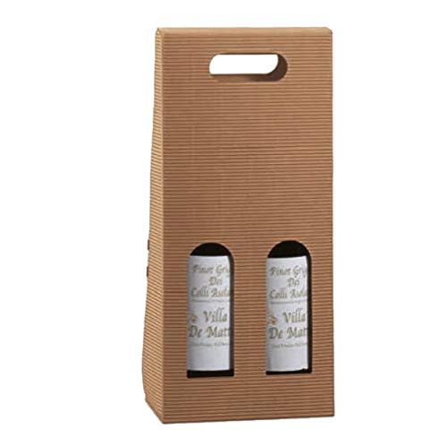 Scatola regalo verticale con maniglia per 2 bottiglie cm 18x9x38,5