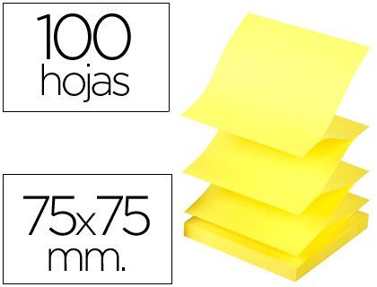 Foglietti riposizionabili a fisarmonica Q-Connect Z-Notes 70 g/m² giallo neon 76x76 mm  6 blocc. da 100 ff - KF16575