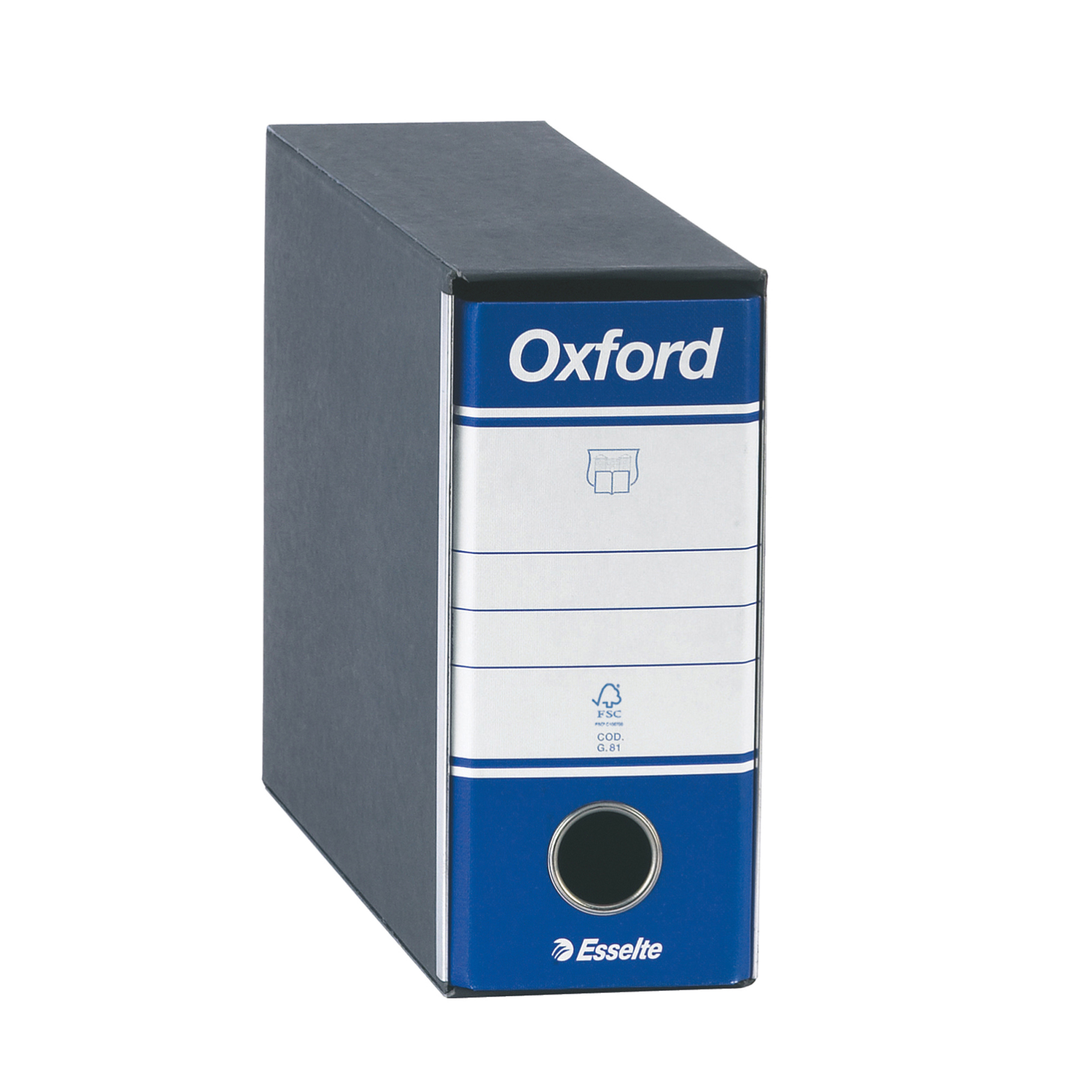 Registratore Oxford G81 - dorso 8 cm - memorandum 23x18 cm - blu - Esselte