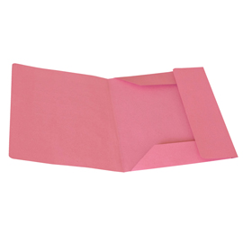 Cartelline 3 lembi - senza stampa - cartoncino Manilla 200 gr - 25x33 cm - rosa - Cartotecnica del Garda - conf. 50 pezzi