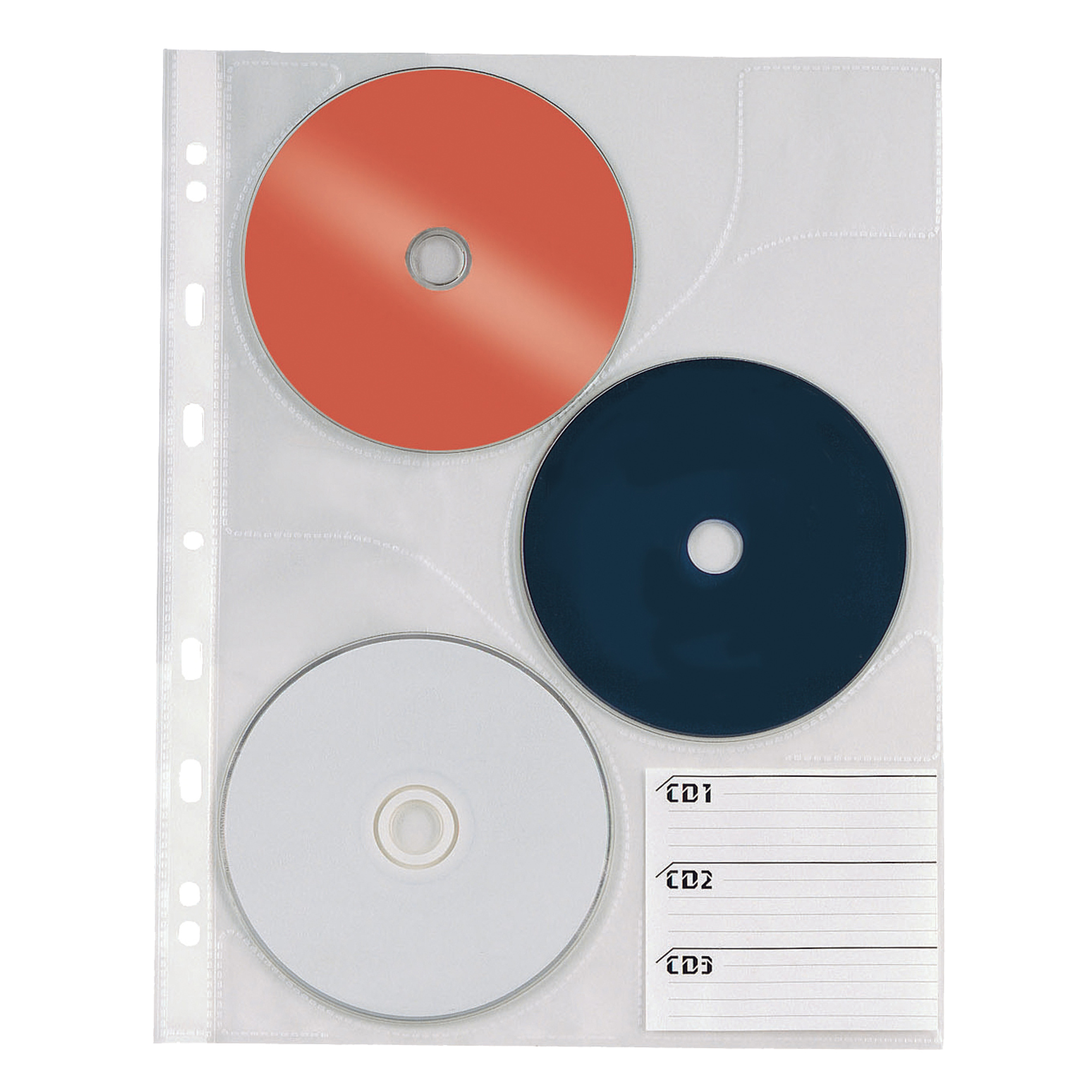 Buste in pp per cd-dvd, 3 tasche, 21x29.7cm, con chiusura sicura 8004972915494