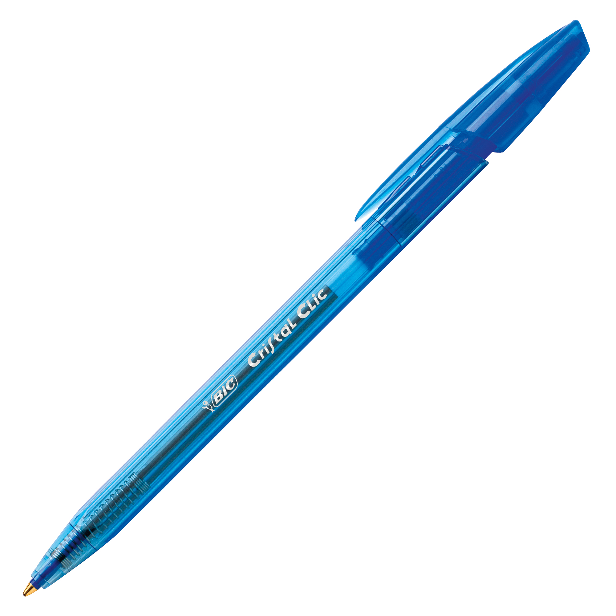 Penna a sfera a scatto Cristal Clic - punta media 1,0mm - blu - Bic - conf. 20 pezzi