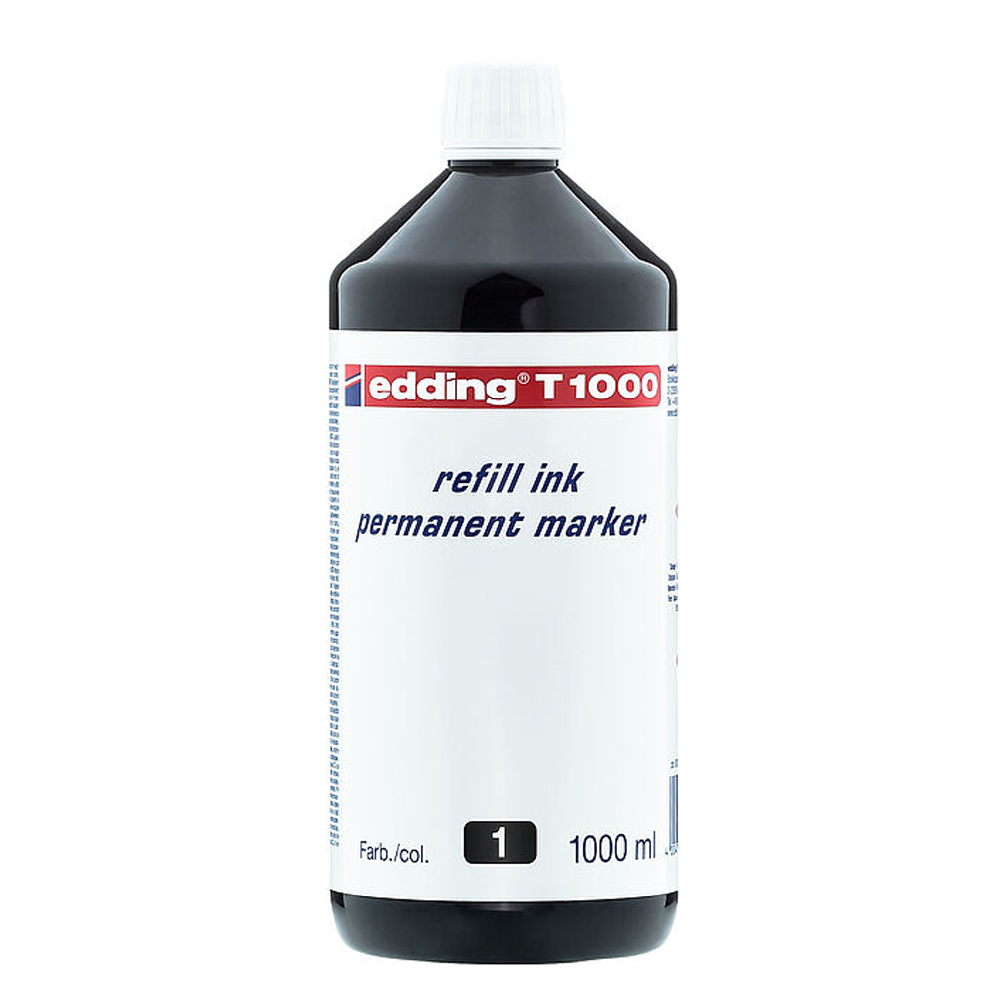 Inchiostro permanente T1000 - per marcatori Edding - 1000 ml - nero - Edding