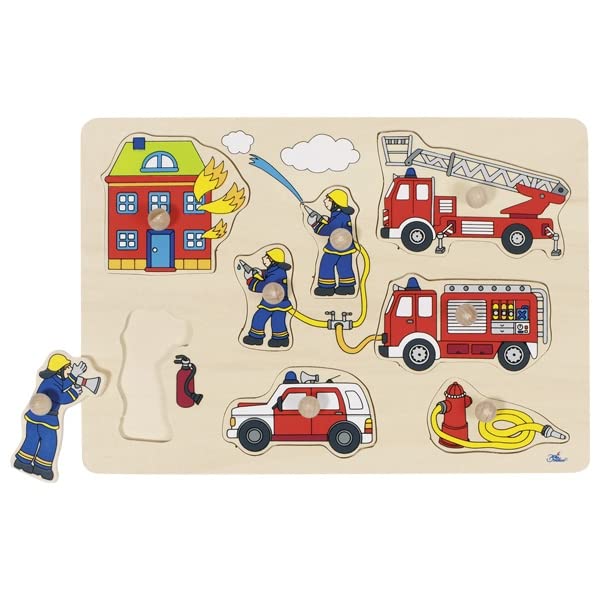 Puzzle in legno con pomello pompieri
