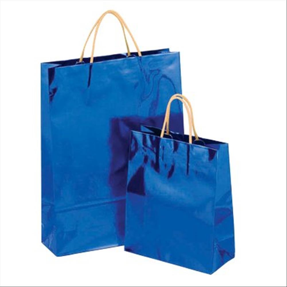Shopper tinta unita metal cm.32x41x10 blu