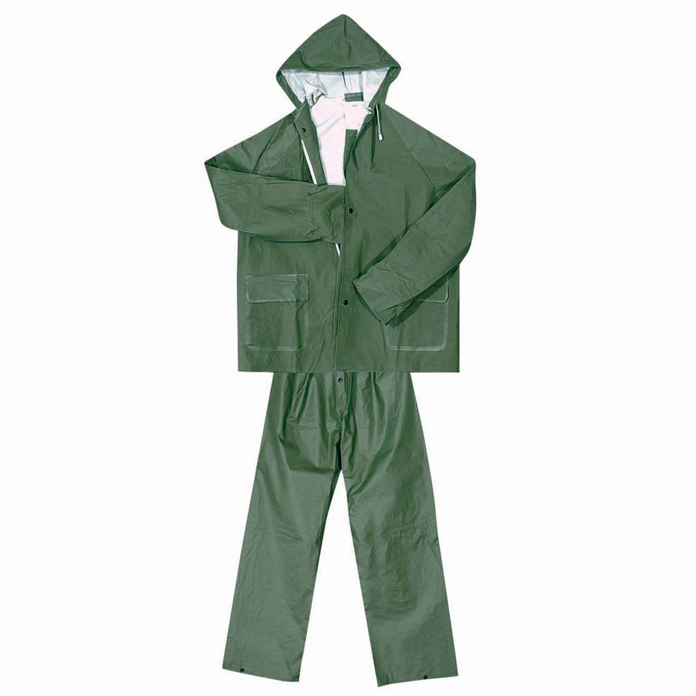 Impermeabile verde giacca/pantaloni tg.l