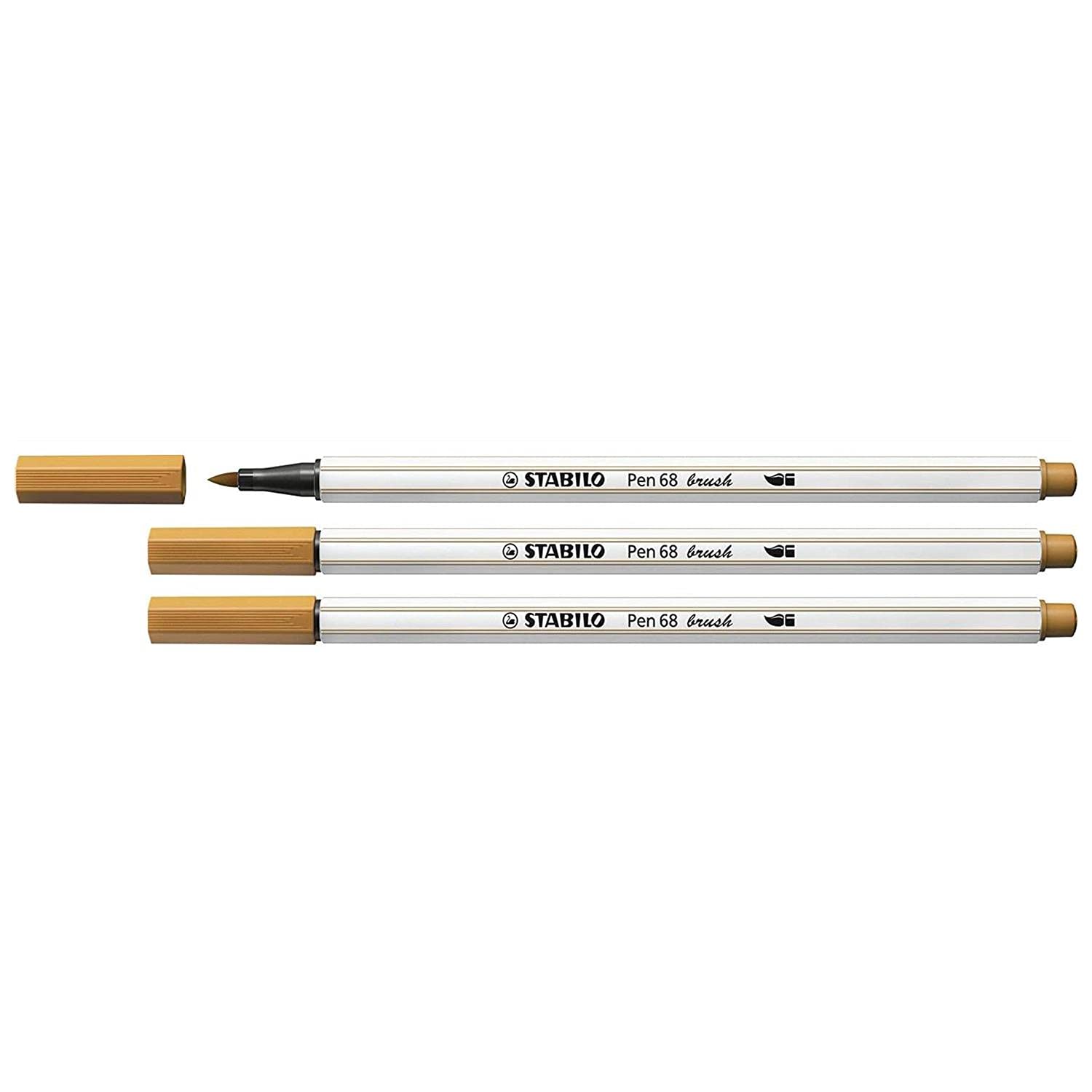 Penna Stabilo Pen 68 brush ocra scuro