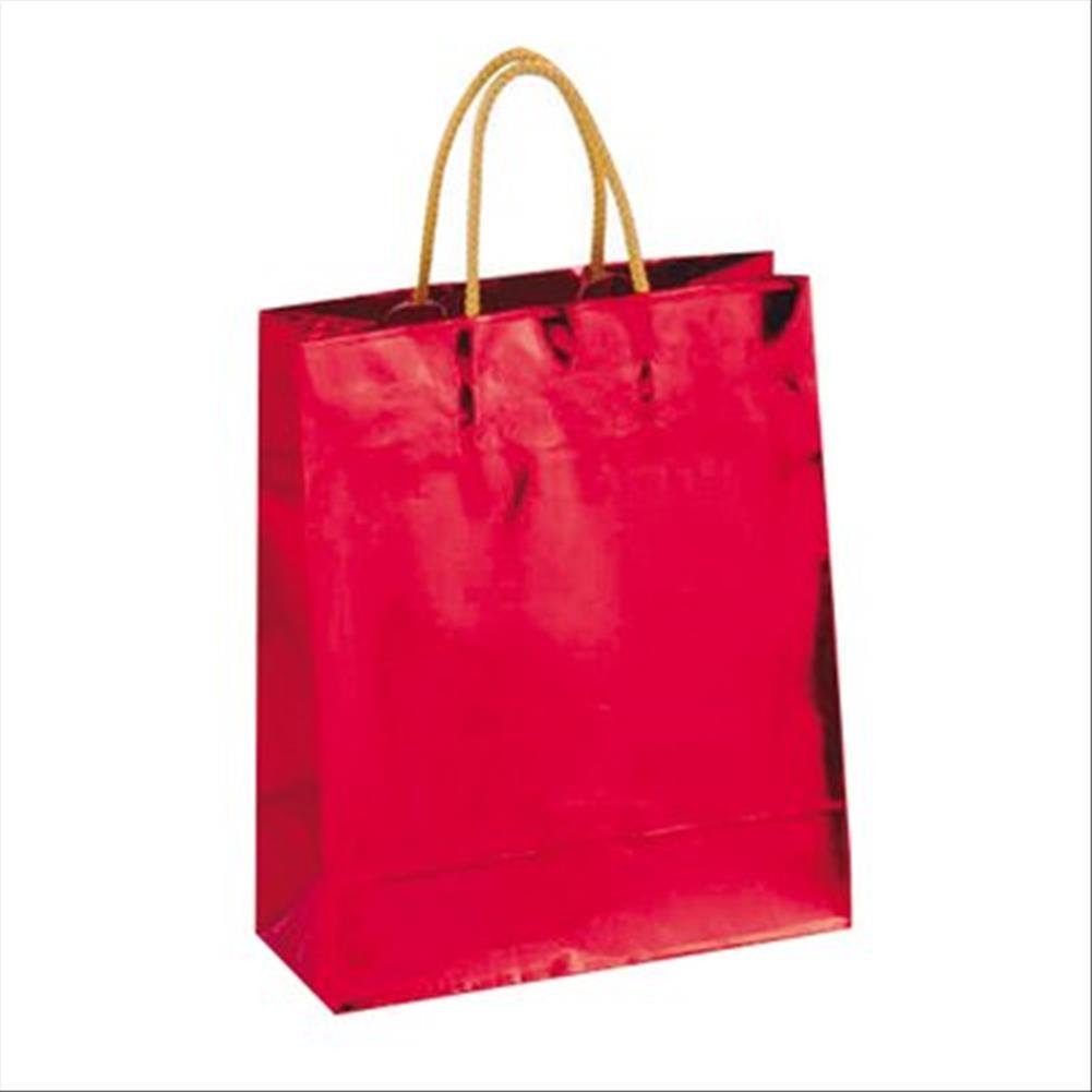 Shopper tinta unita metal cm.32x41x10 rosso