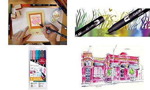 Set di 6 penne tombow dual brush con colori vintage 4003198104839