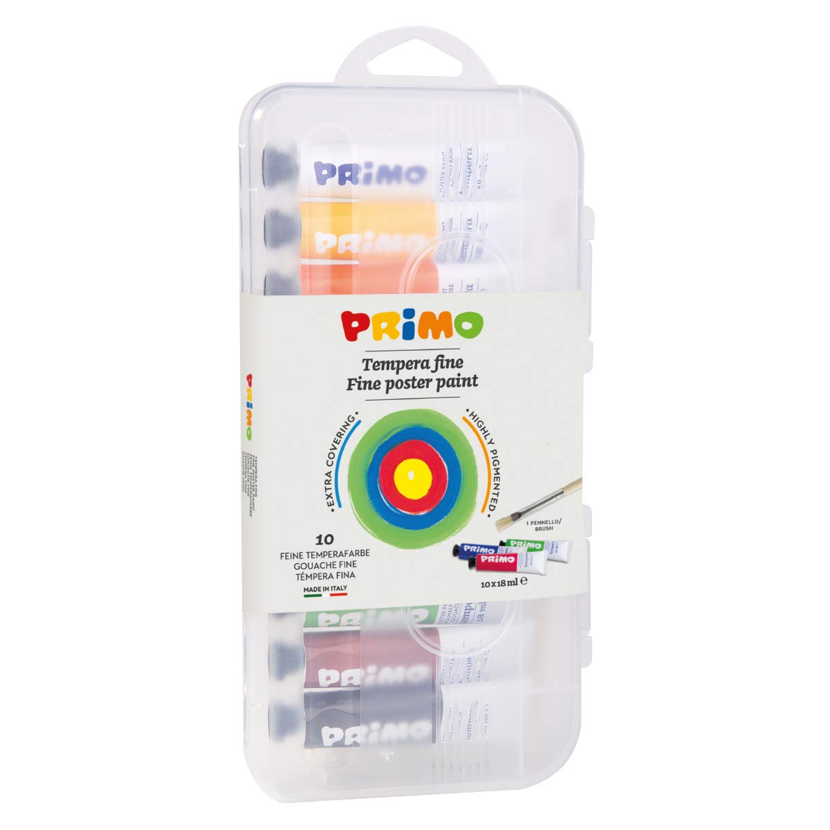 Tempera primo da 18 ml in scatola con 10 colori vari 8006919007446