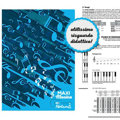 Maxi quaderno musica Notami 12 pentagrammi ff.16 gr.100 + risguardo