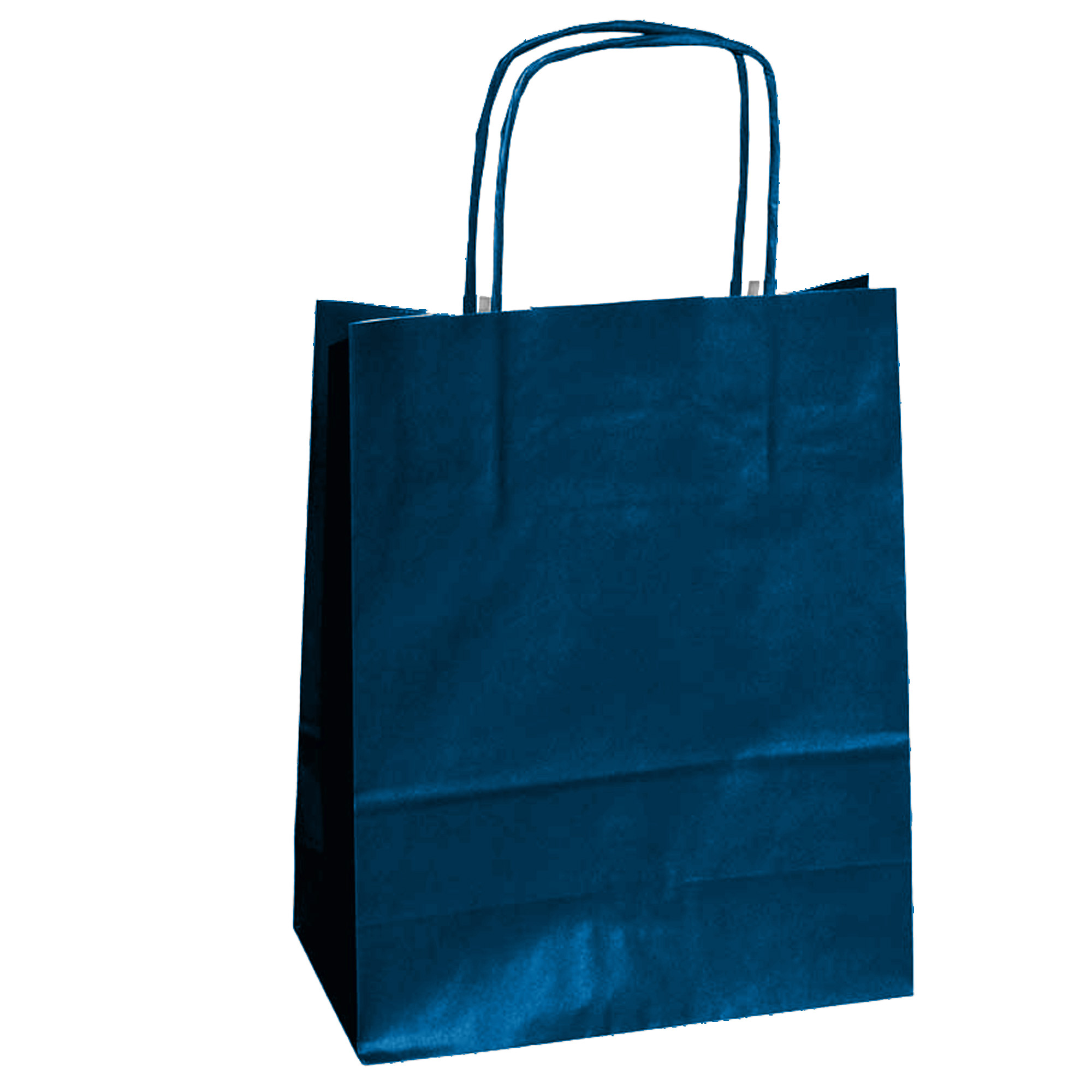 Shopper in carta - maniglie cordino - 22 x 10 x 29cm - blu - conf. 25 sacchetti