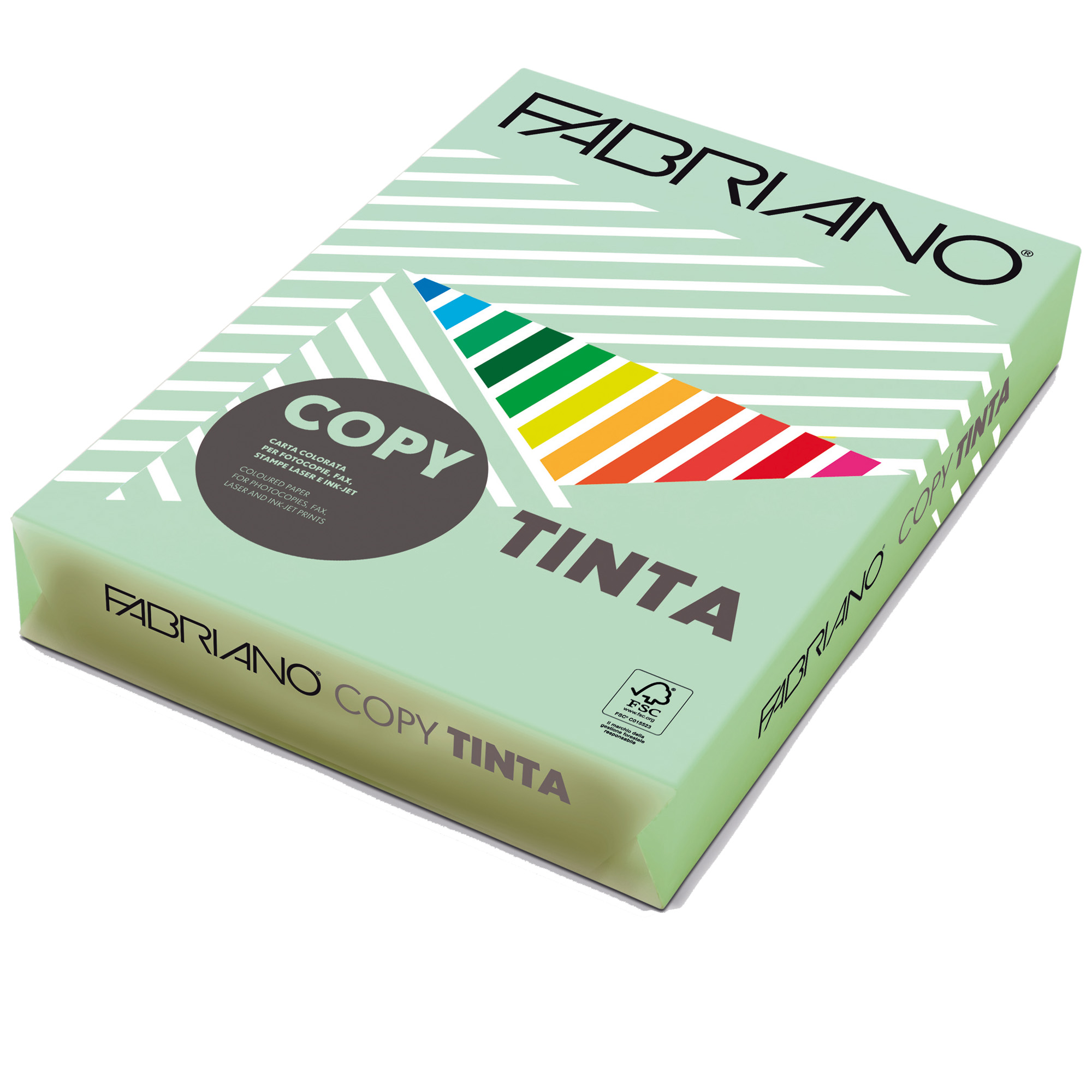 Carta copy tinta a4 fabriano colore verde chiaro 80 gr conf 500 fogli 8001348154730