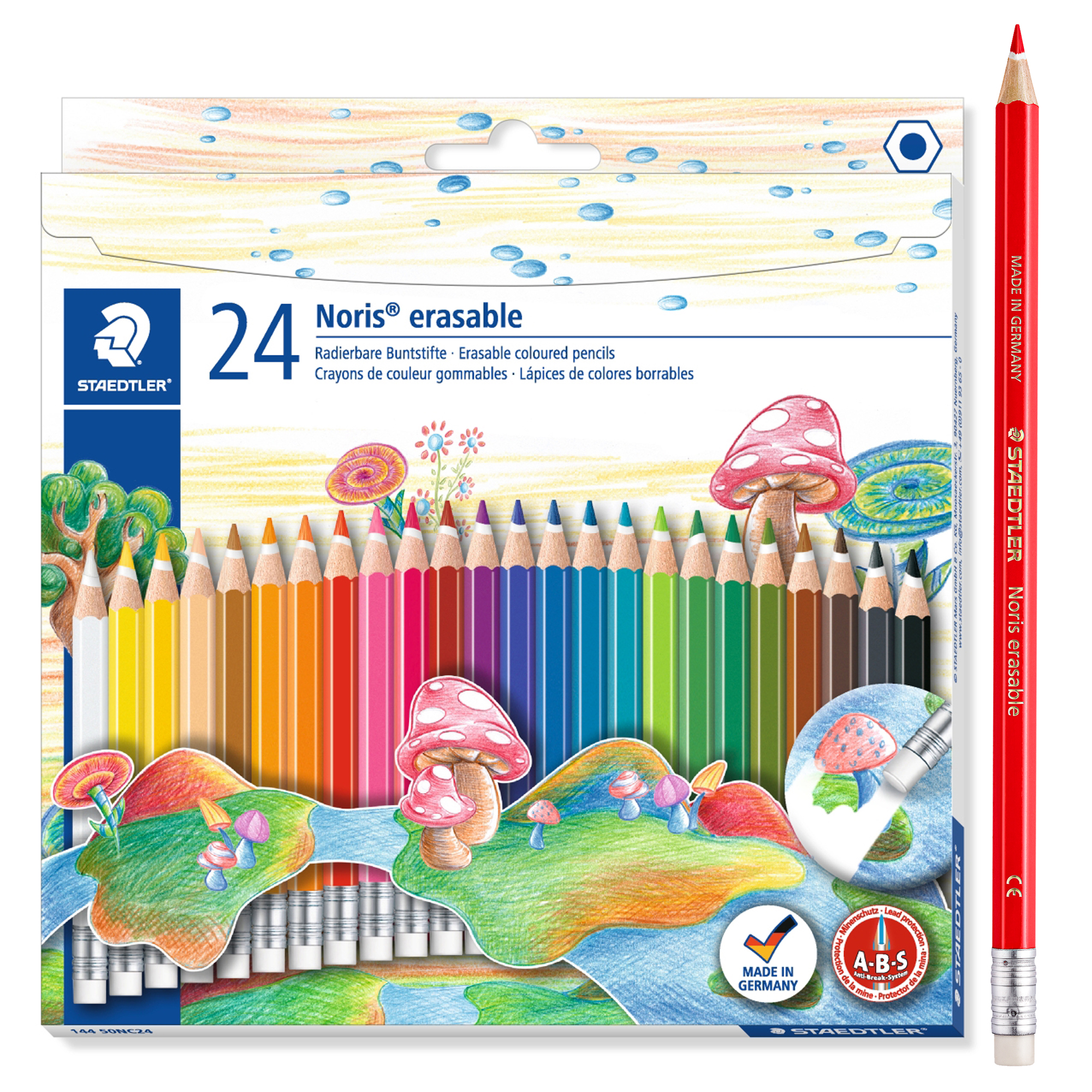 Pastelli colorati Noris cancellabile 144 50 - Staedtler - astuccio 24 matite