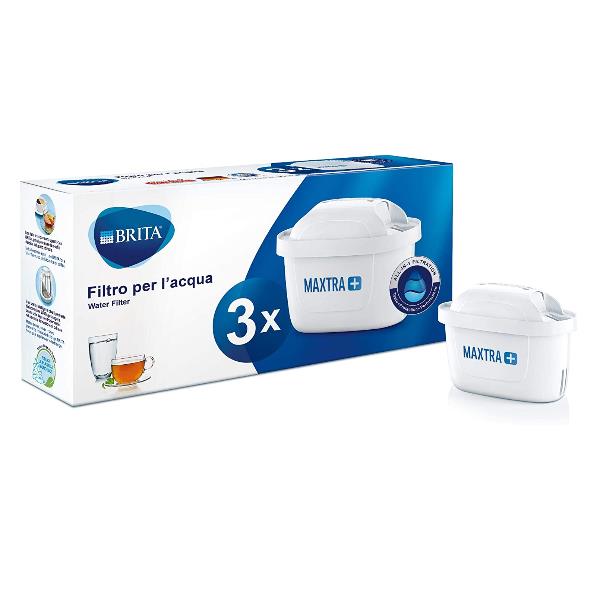 Filtranti per acqua Maxtra Pack di 3 pezzi, prodotti da Brita, utilizzati per rimuovere i sapori e le sostanze inquinanti dall'acqua. 4006387074708 | initpc.it