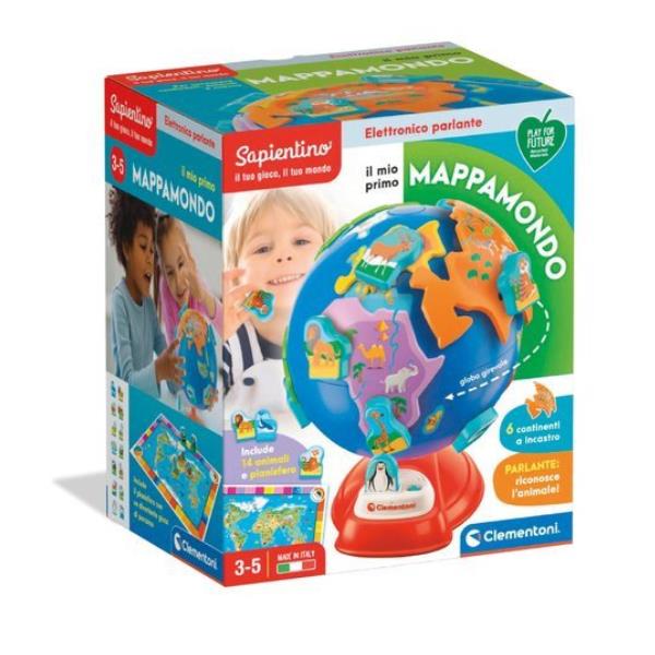 Globo PreScolare di Clementoni, un gioco educativo per bambini con informazioni geografiche e paesi del mondo. 8005125177301 | initpc.it